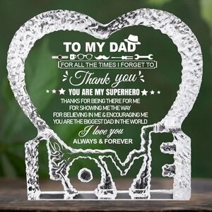 To My Dad Fathers Day Crystal Love‎ Keepsake Gifts Dad from Daughter/Son